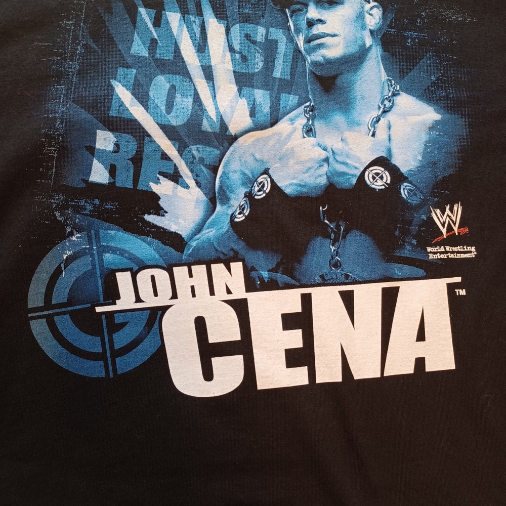 2002 Y2K WWE John Cena "Hustle Loyalty Respect" Black T-Shirt Adult XL Wrestling - Picture 4 of 12